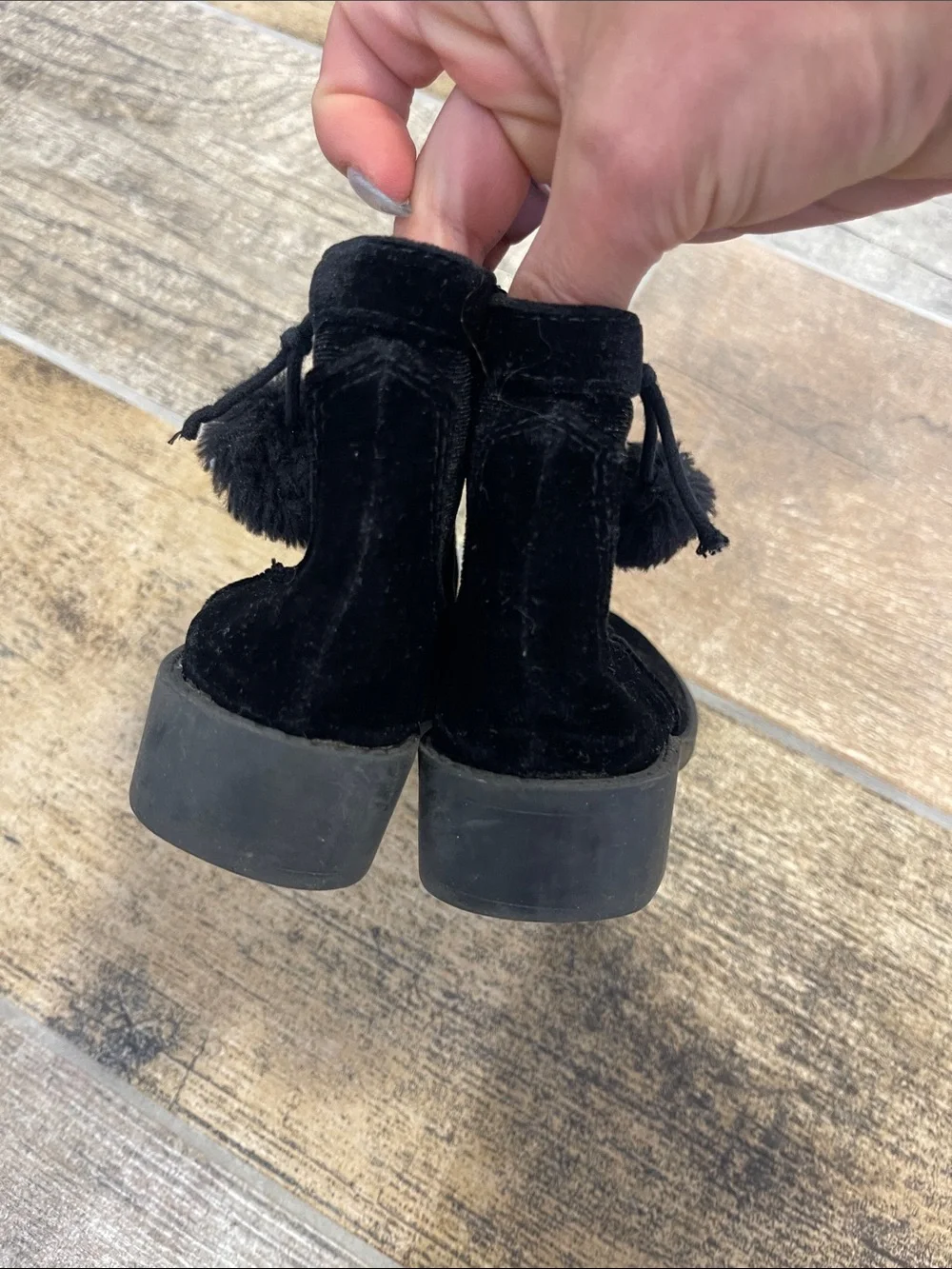 Soda Toddler Girls Black Velvet Ankle Boots Booties Size 10
